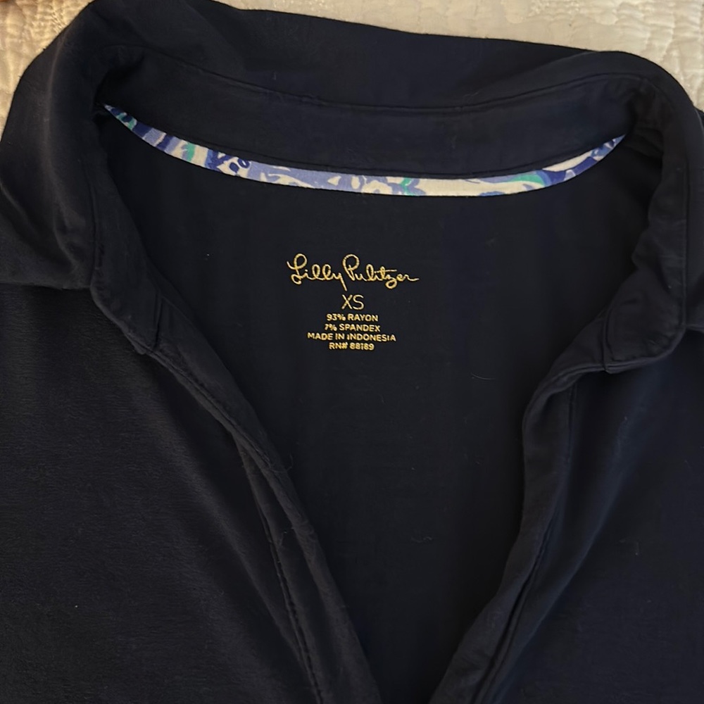 lilly pulitzer xs navy dress ansley polo dress